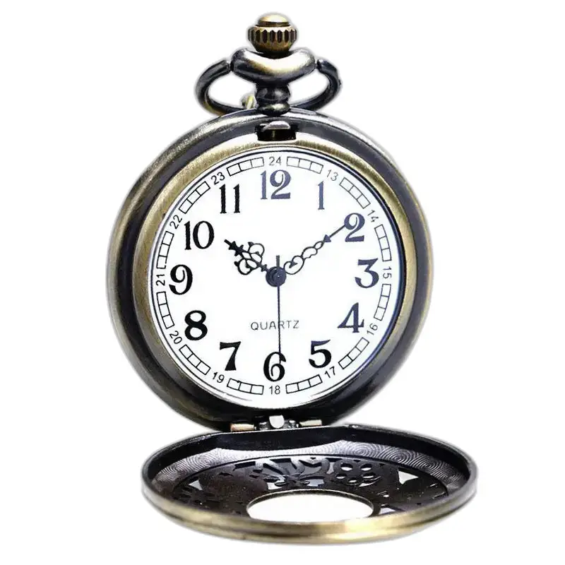 Orologio da tasca glamour con collana in bronzo