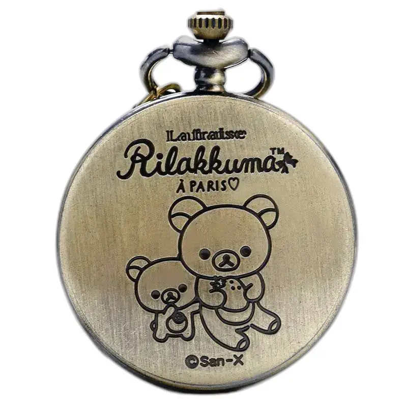 Orologio da tasca glamour con collana in bronzo
