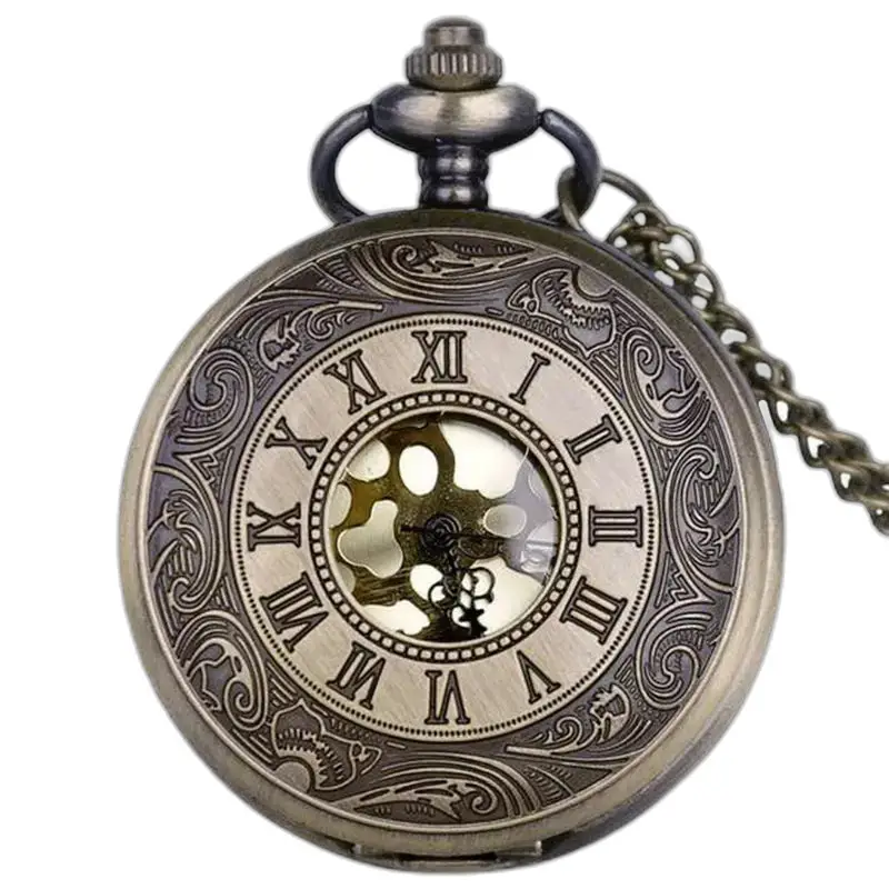 Orologio da tasca vintage con collana mezzo cacciatore