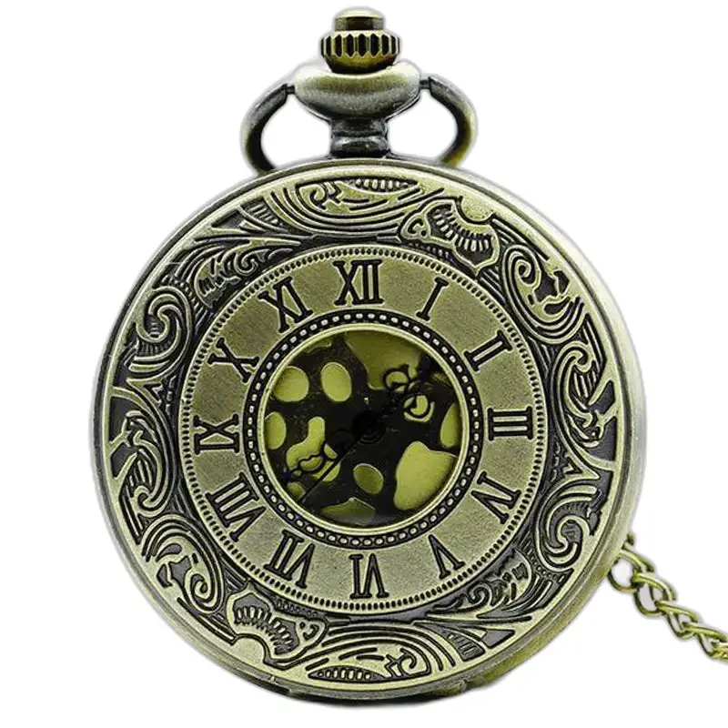 Orologio da tasca vintage con collana Half Hunter - Rame