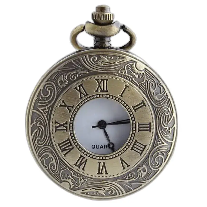 Orologio da tasca vintage con collana Half Hunter - nero