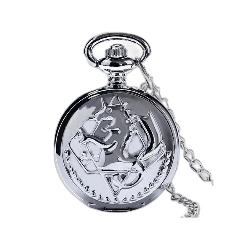 Orologio da tasca con collana chic interamente in metallo