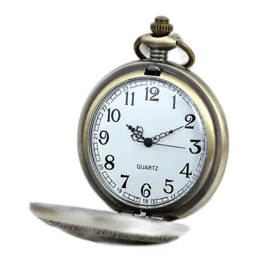 Orologio da tasca con collana in bronzo vintage My Chinese World