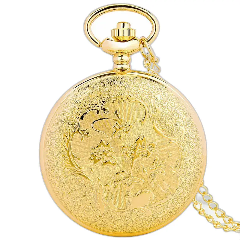 Orologio da tasca di lusso con collana in oro smeraldo