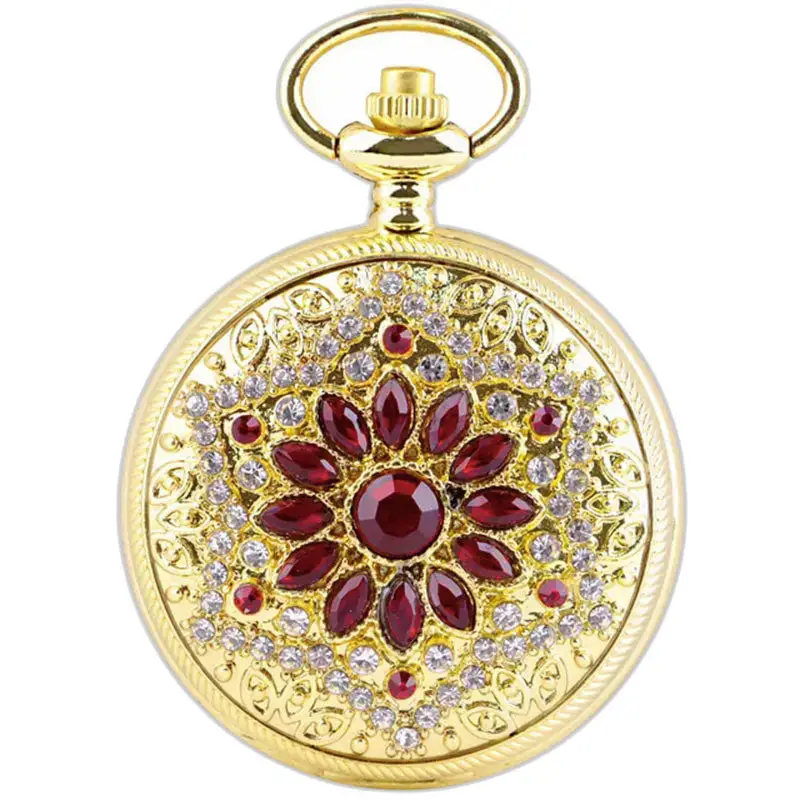 Orologio Da Tasca Collana In Oro Con Pietre Di Rubino Di Lusso
