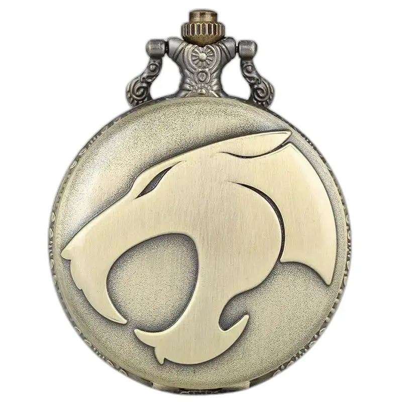 Orologio da tasca con collana pantera in bronzo