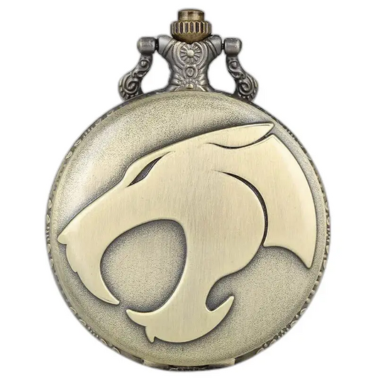 Orologio da tasca con collana pantera in bronzo