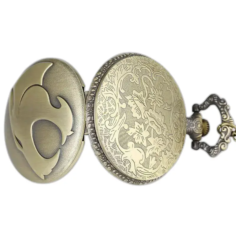 Orologio da tasca con collana pantera in bronzo