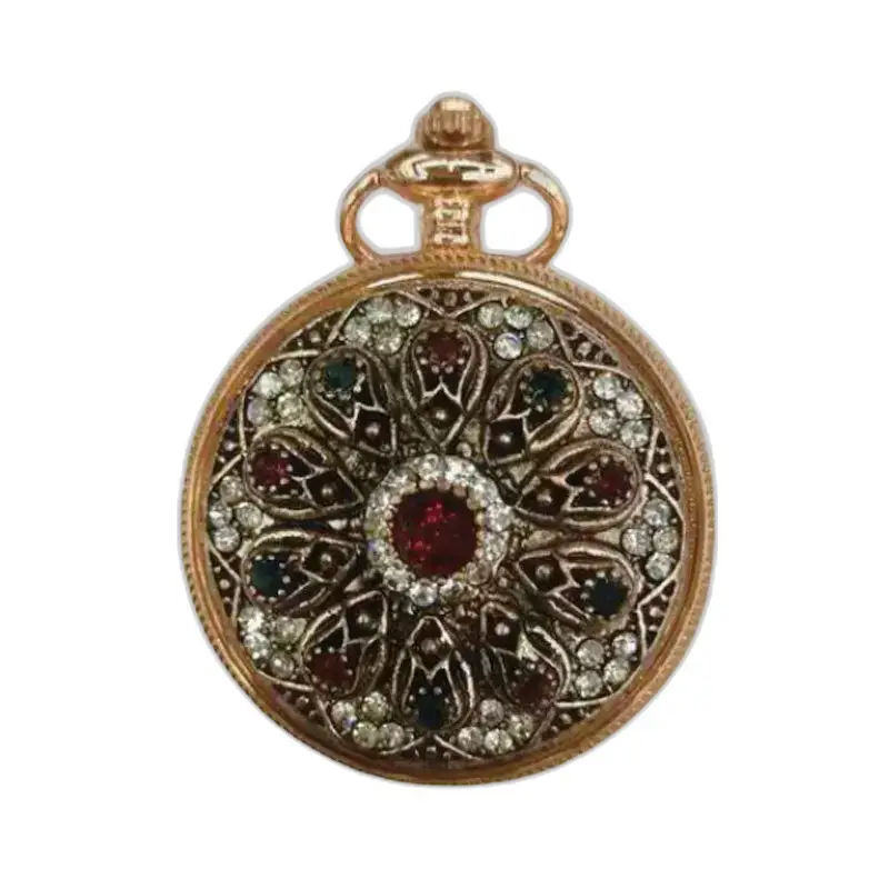 Orologio da tasca Collana classica con pendente in oro e pietra - 1