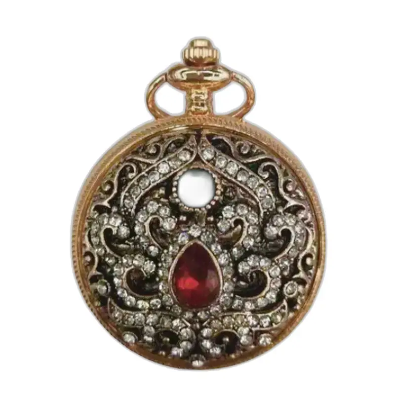 Orologio da tasca Collana classica con pendente in oro e pietra - 2