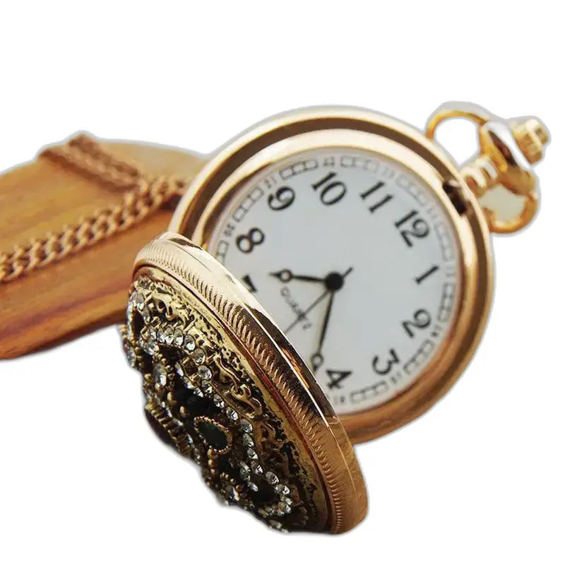 Orologio da tasca Collana classica con pendente in oro e pietra