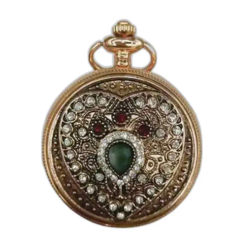 Orologio da tasca Collana classica con pendente in oro e pietra - 4