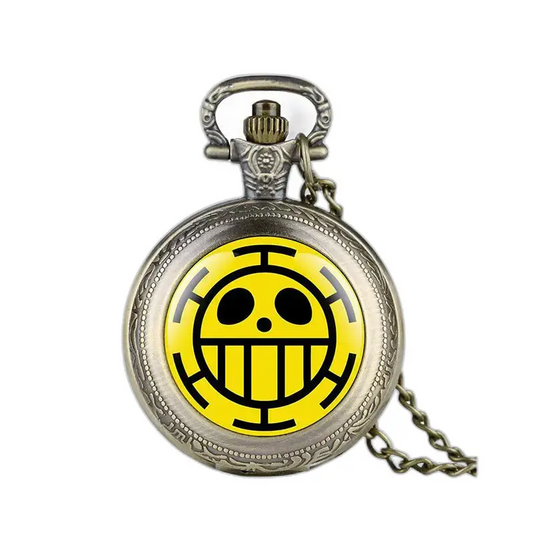 Orologio da tasca con collana al quarzo fantasia in un unico pezzo - nero