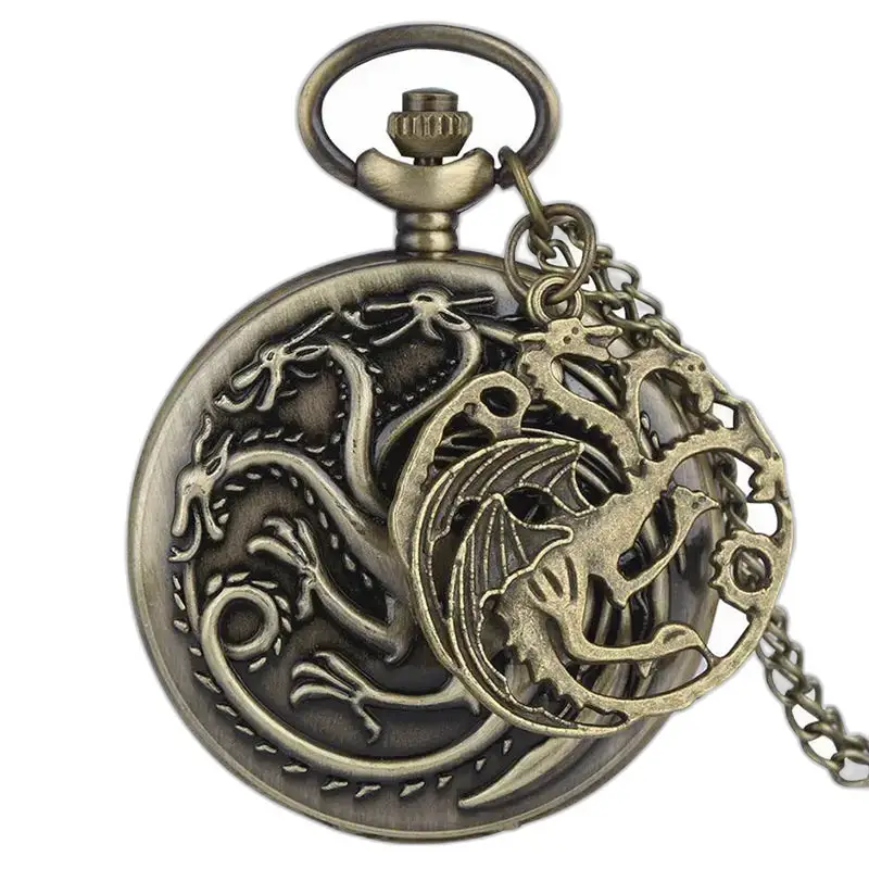 Orologio da tasca con collana al quarzo Targaryen