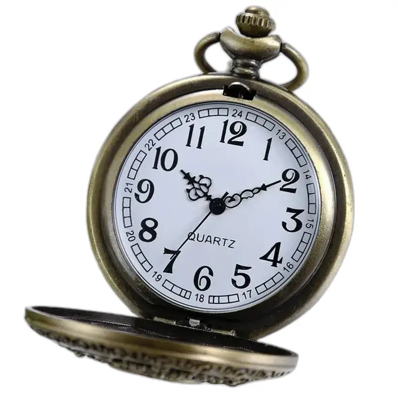 Collana con orologio da tasca Retro Chic in bronzo