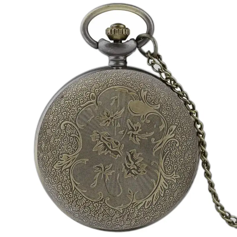 Orologio da tasca con collana di neve in bronzo fantasia