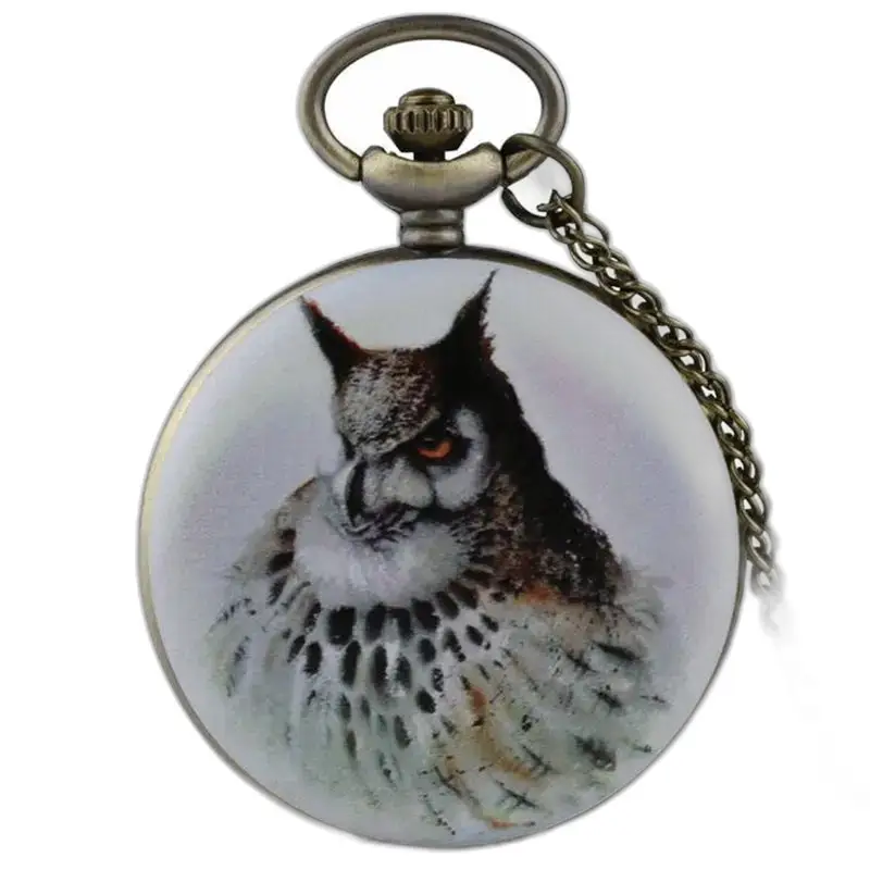 Orologio da tasca con collana di neve in bronzo fantasia