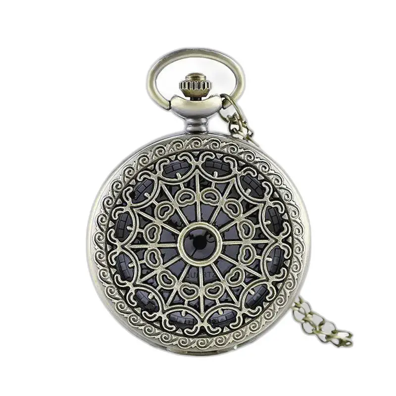 Collana Per Orologio Da Tasca Con Fiore Di Ragno In Bronzo Nero