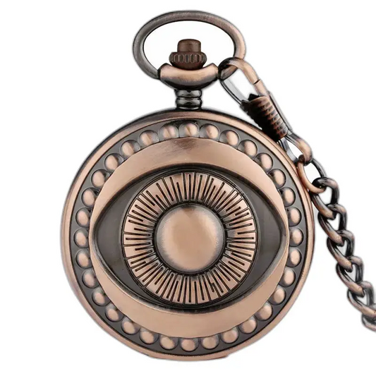 Splendido orologio da tasca vintage chic in rame con elegante catena in bronzo