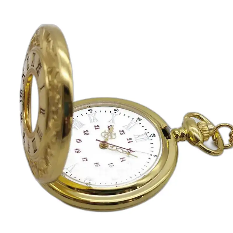 Orologio da tasca da uomo Demi Chasseur Chic con quadrante oro e numeri romani
