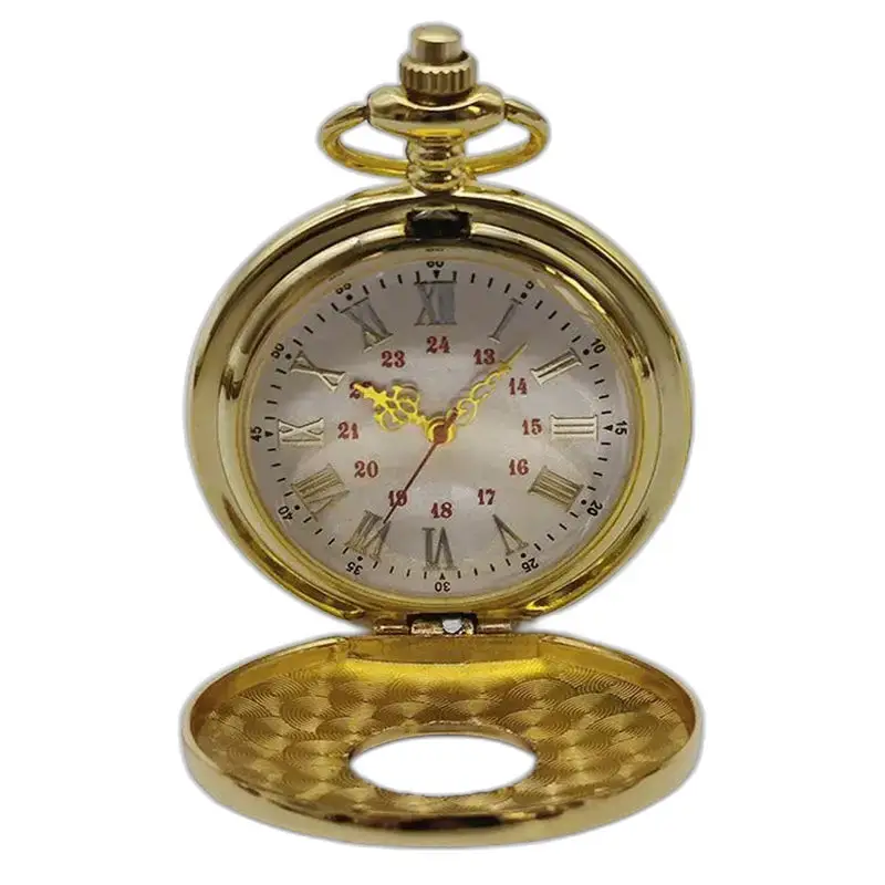 Orologio da tasca da uomo Demi Chasseur Chic con numeri romani e colore oro