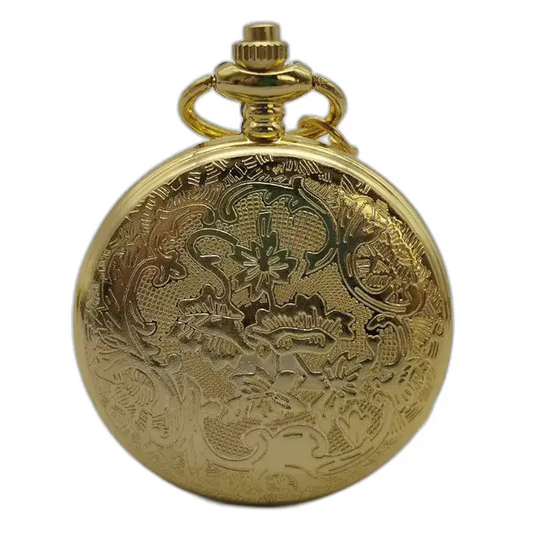 Orologio da tasca da uomo Demi Chasseur Chic con un bellissimo quadrante dorato decorato