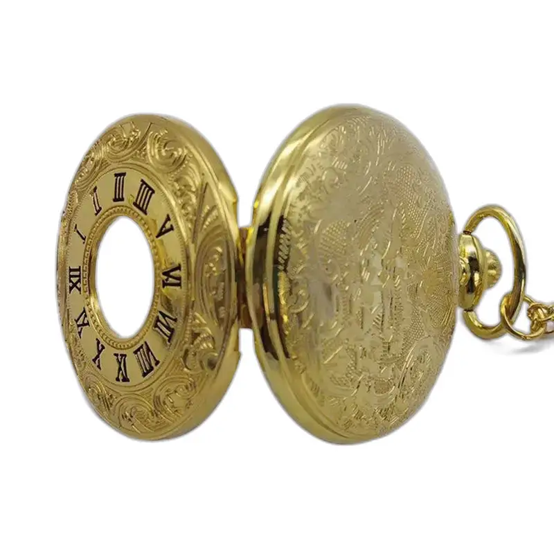 Orologio da tasca da uomo Demi Chasseur Chic in oro con numeri romani