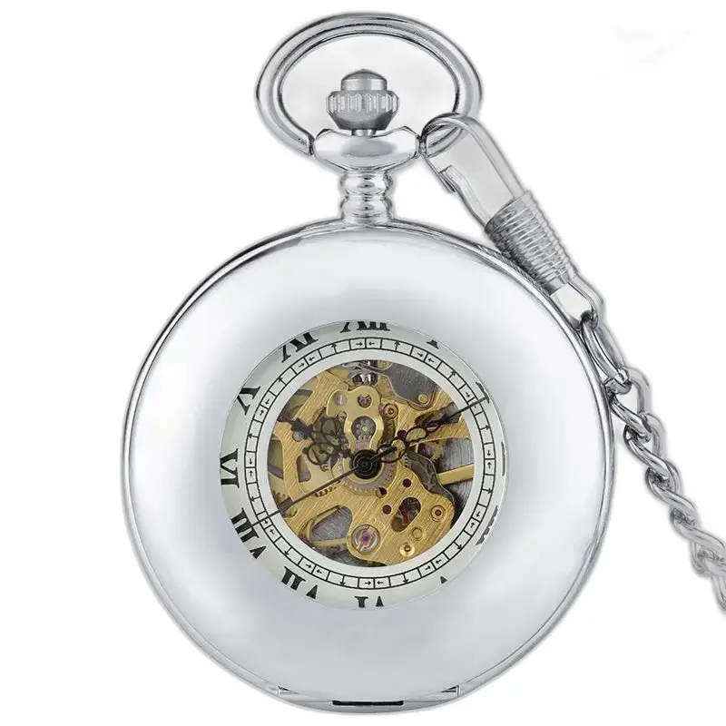 Orologio da tasca meccanico Demi Chasseur in argento, eleganza senza tempo