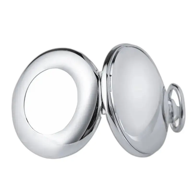 Elegante orologio da tasca meccanico Demi Hunter con cassa in argento aperta