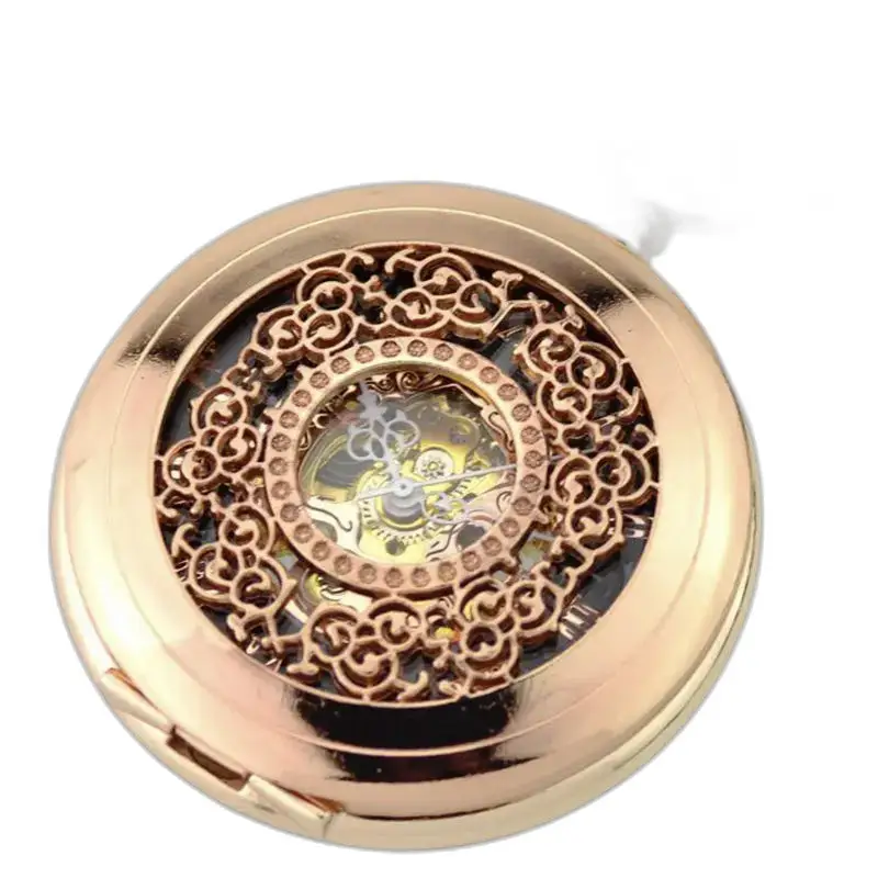 Orologio da tasca meccanico Demi Chasseur Rose Gold dal design elegante e vintage