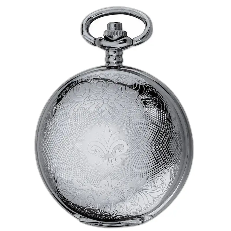 Orologio da tasca in argento con incisioni floreali, modello Demi Chasseur Vigoroso