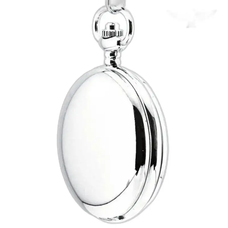 Elegante orologio da tasca meccanico a doppio lembo con un'elegante cassa argentata