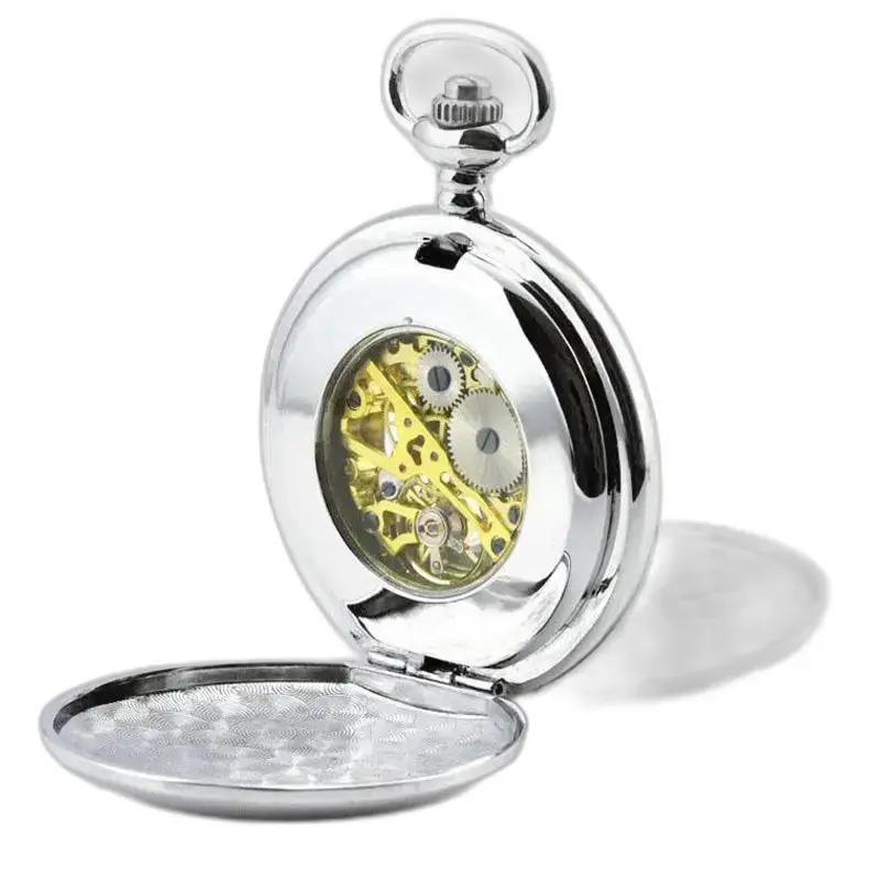 Elegante orologio da tasca meccanico Double Flap dal design elegante e senza tempo
