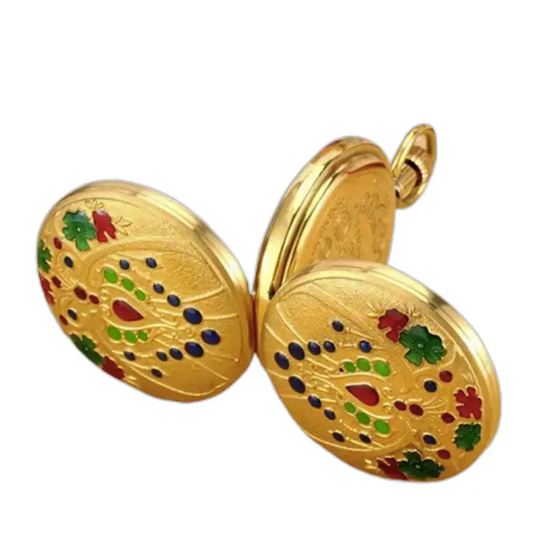 Orologio da tasca da donna di lusso in oro con doppi lembi dal design elegante e ricercato