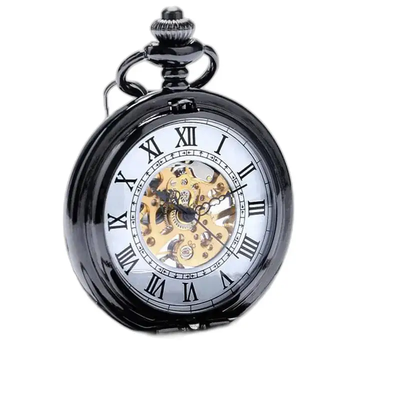 Orologio da tasca Double Demi Chasseur Noire di colore nero, elegante e raffinato