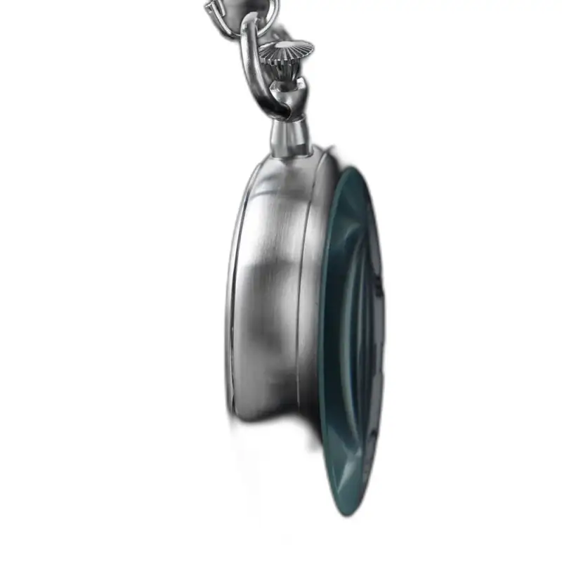 Elegante orologio da tasca meccanico in oro a specchio con catena in argento