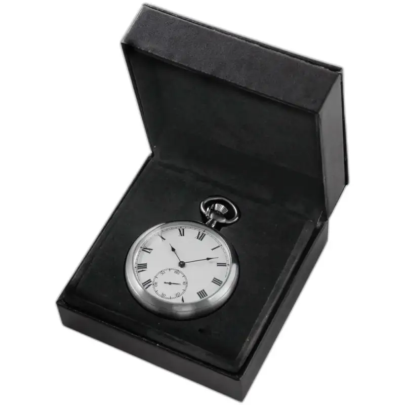 Orologio da tasca Elegante specchio meccanico in oro con orologio in argento nella sua scatola nera