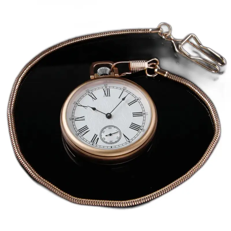 Montre à gousset Élégant mirror or mécanique avec chaîne en antique or