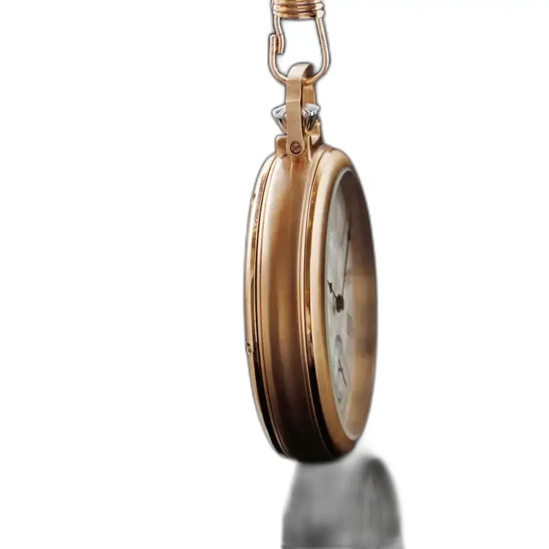 Elegante orologio da tasca meccanico Mirror Gold con finitura oro lucido