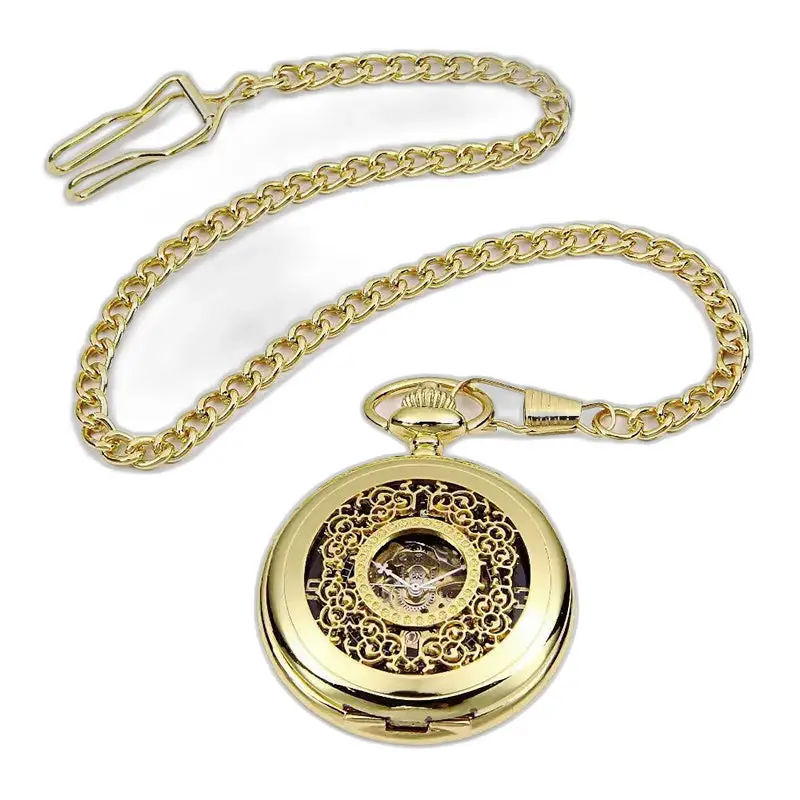 Elegante orologio da tasca da donna in oro con carica manuale e movimento meccanico
