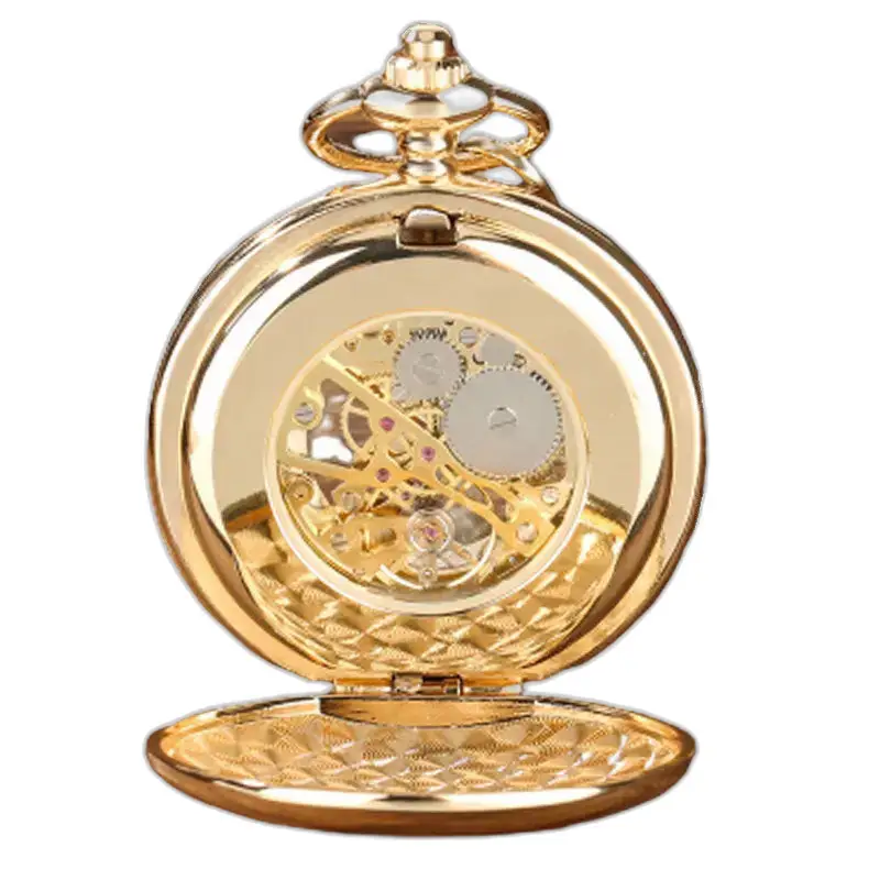 Orologio da tasca Golden Memory Luxe con un elegante quadrante dorato e design meccanico