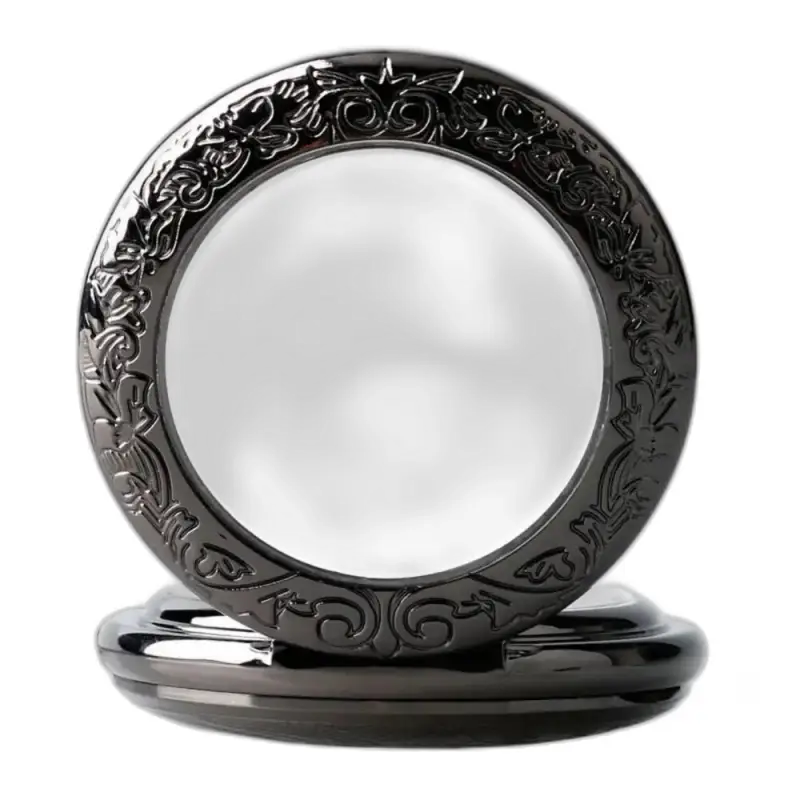 Orologio da tasca automatico Steampunk Iridium nero, elegante tasca iridium automatica