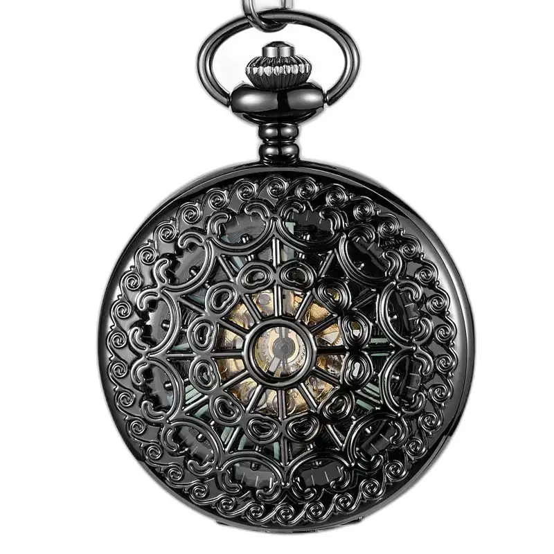 Montre à Gousset Lumineuse Evil Flower avec une finition noire ornée