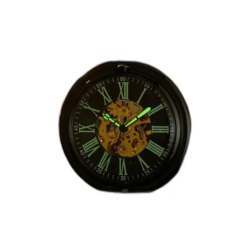 Orologio da tasca luminoso con fiore malvagio con quadrante nero e lancette luminose