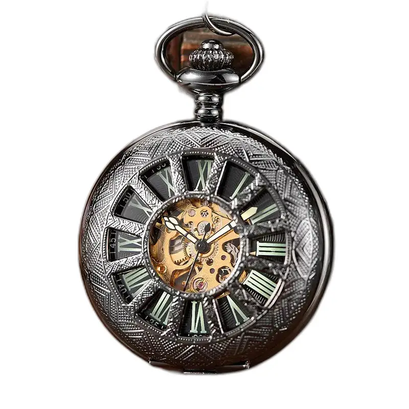 Montre à Gousset Lumineuse Spider Ruins avec un élégant design noir en détail