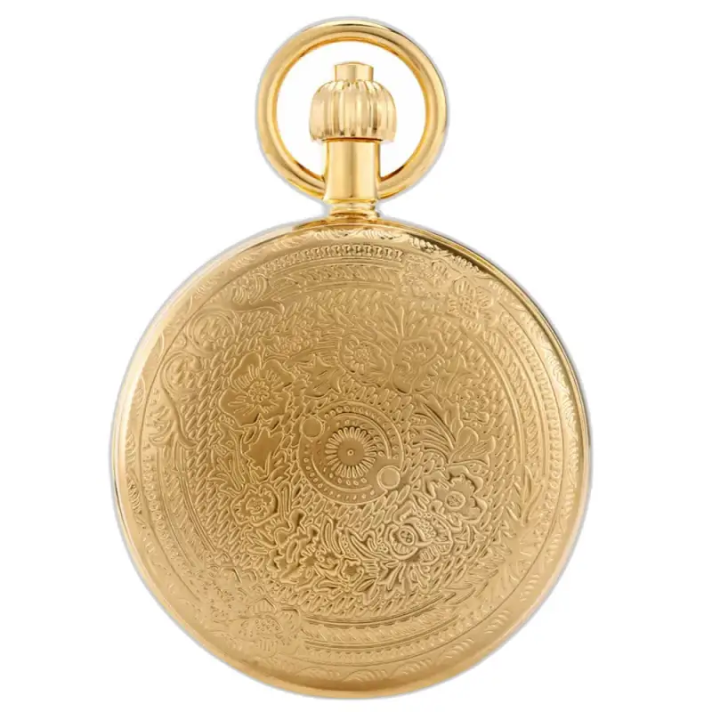 Orologio da tasca da giardino di lusso in oro con uccelli con un bellissimo design dorato decorato