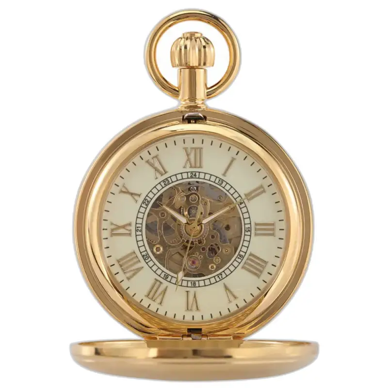 Orologio da tasca di lusso Bird Gold Garden con quadrante dorato e ornamenti raffinati