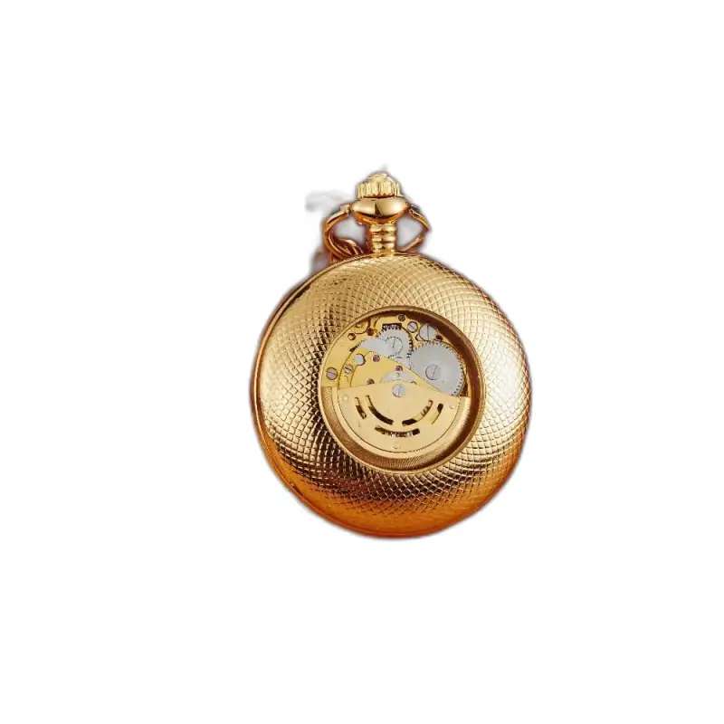 Orologio da tasca automatico classico di lusso in oro con elegante meccanismo meccanico