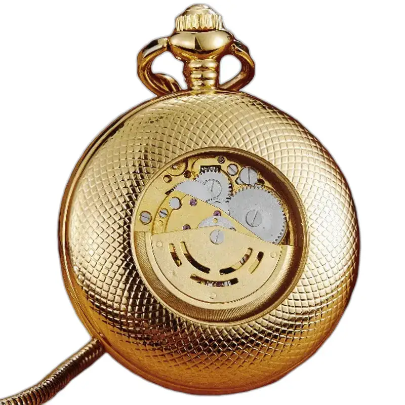 Orologio da tasca automatico classico di lusso color oro che offre eleganza e precisione