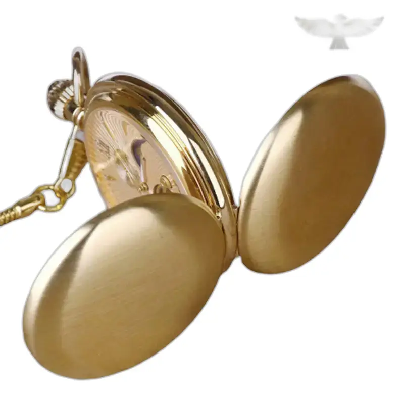 Orologio da tasca di lusso in oro con doppio batacchio con fasi lunari aperte in oro